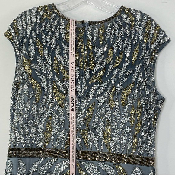 Mac Duggal 5532 Jewel Neckline Embellished Illusion Cap Sleeve Column Gown - Picture 6 of 13